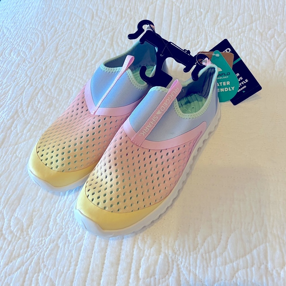 Pink and Yellow Water Shoes with Breathable Mesh